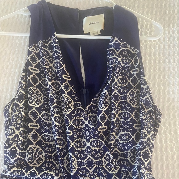 Blue Wide Leg Anthropologie Jumpsuit - Sz 6 - Picture 3 of 7